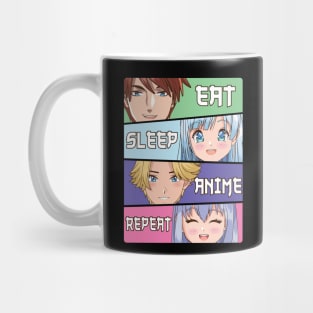 Eat Sleep Anime Repeat Mug